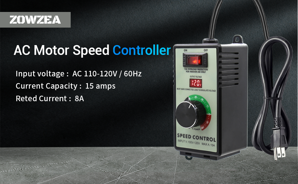 ZOWZEA AC Motor Speed Controller 120V 15A 4000W Variable