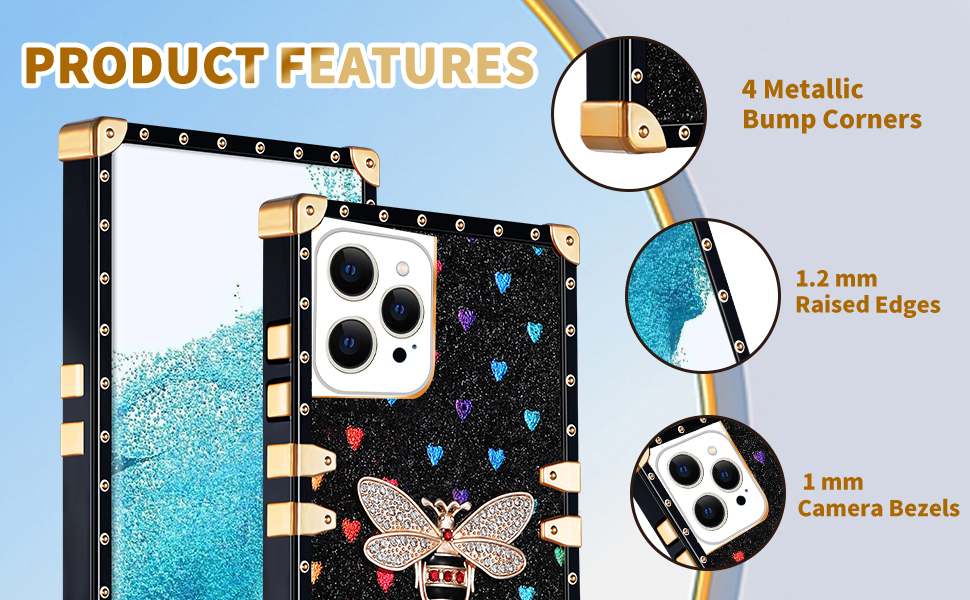 Loheckle for iPhone 15 Pro Max Case for Women Girls Teens Designer Square Fashion