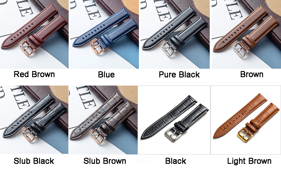 Spolife Leather Watch Straps for Men, Genuine Leather Watch Straps With