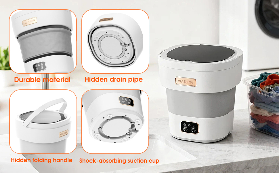 Portable Washing Machine,Mini Washer 16L Upgraded With Spin Basket 3 Modes Deep Cleaning for Underwear,Baby Clothes,Shirt,Small Delicates 4 Portable Washing Machine