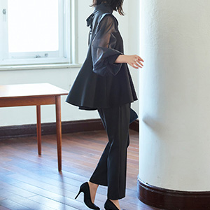 Amazon | [ルイ ルエ ブティック] オーガンジー スリーブ タック