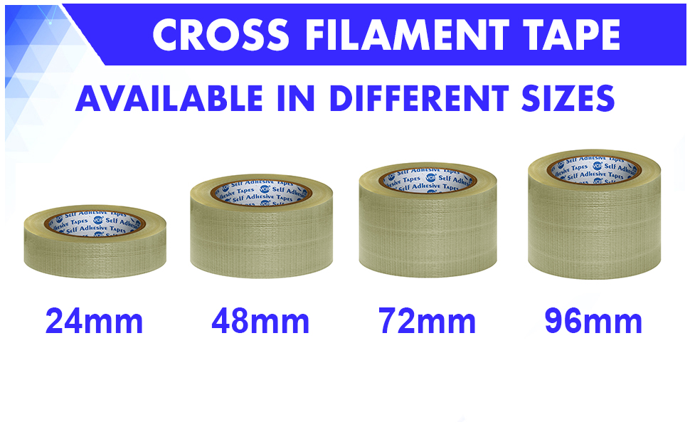 VCR Cross Filament Tape 45 Meters in Length 96mm / 4" Width 1