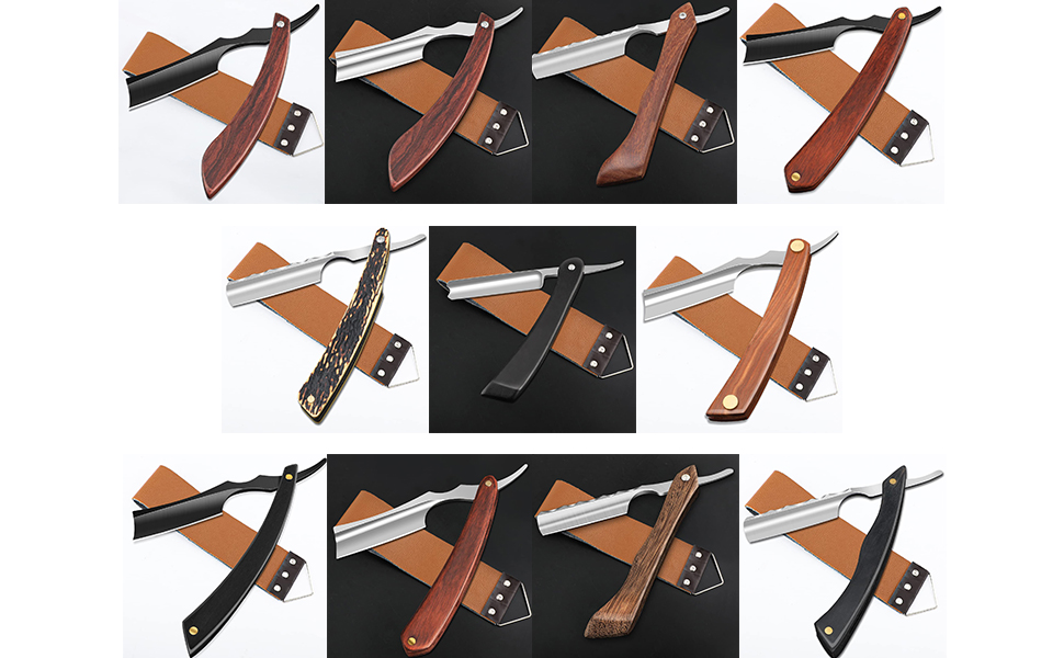 M&LD Cut Throat Razor Kit Single Edge Razor Blades for Men Straight Cut