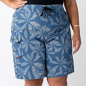 Women's plus size curvy boardshorts swim trunks swimsuit