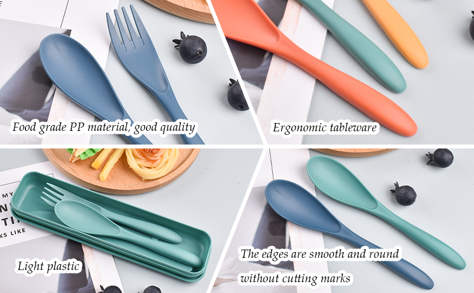 2 Sets Travel Cutlery Set with Case,Portable Utensil Set for Lunch Box