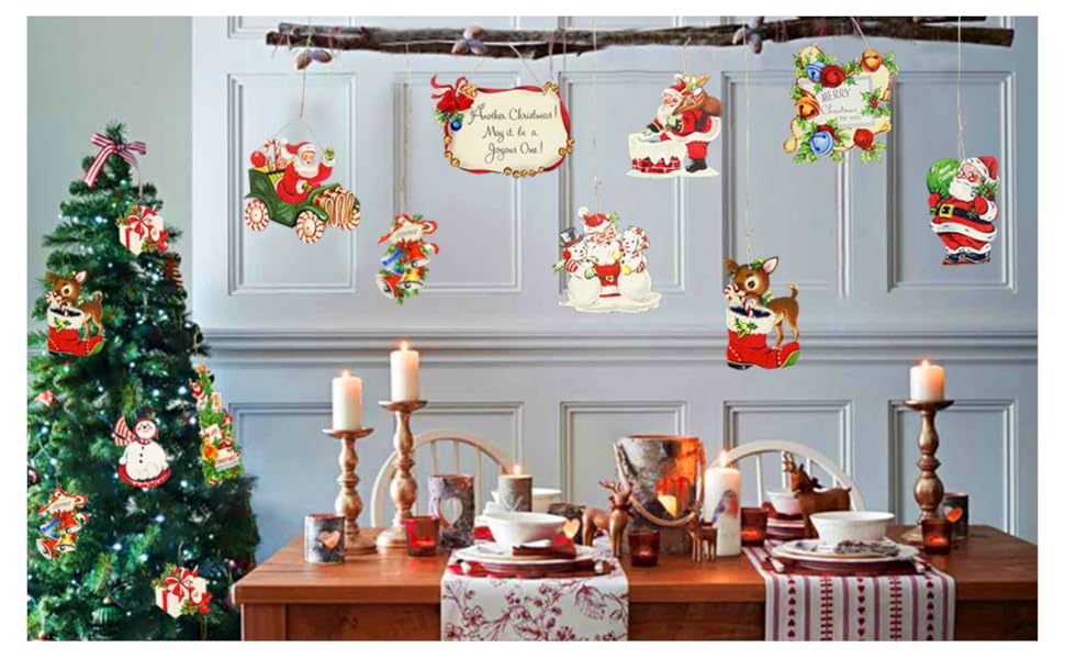 24 Pieces Christmas Gnome Wooden Ornaments