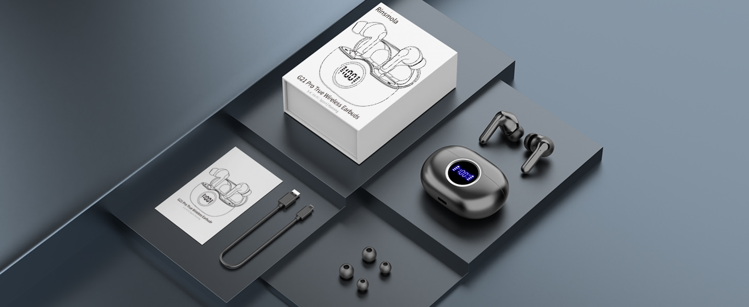 Product set featuring a white box, smartphone, round dark-colored device with a blue light, and small accessories on a gray surface.