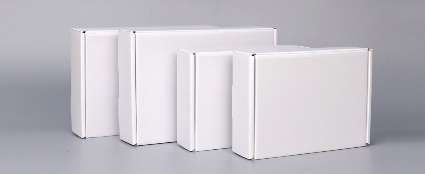 DEZIBOX 8x8x3 White Shipping Boxes for Packaging, 20 Pack Mailing Boxes for Shipping