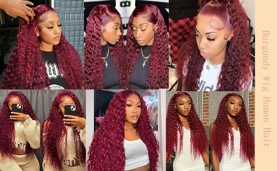 ママン　　　WiQo Amazon.com : Bworto 30 Inch Burgundy Wig Human Hair 99j