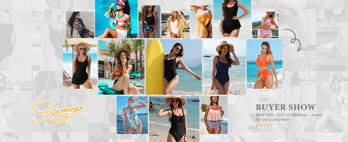 Bikini Swim Suits for Womens Sexy Cross Knotting V-Neck With High Waisted Ruched Tummy