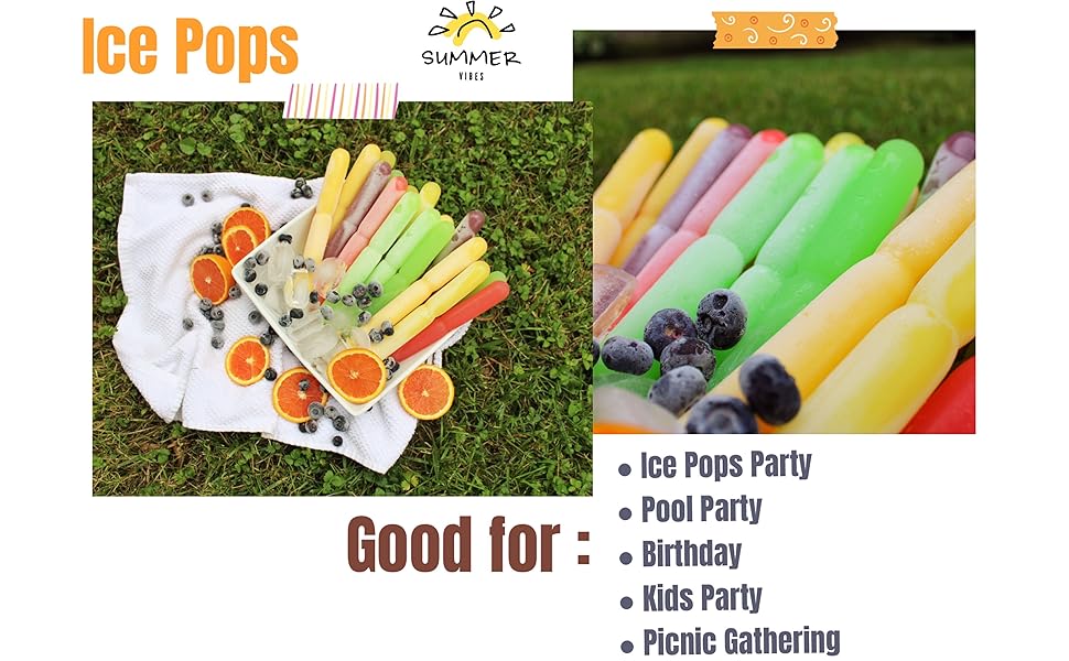 Funtasty Fruit Jelly Ice Pops Freezer Tubes, 25 Count Bag