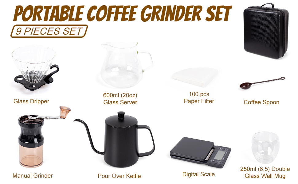 9 pieces coffee maker set