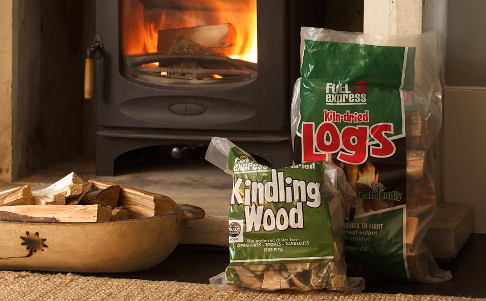 Fuel Express Kiln Dried Logs Hardwood Logs for Wood Burners, Fire