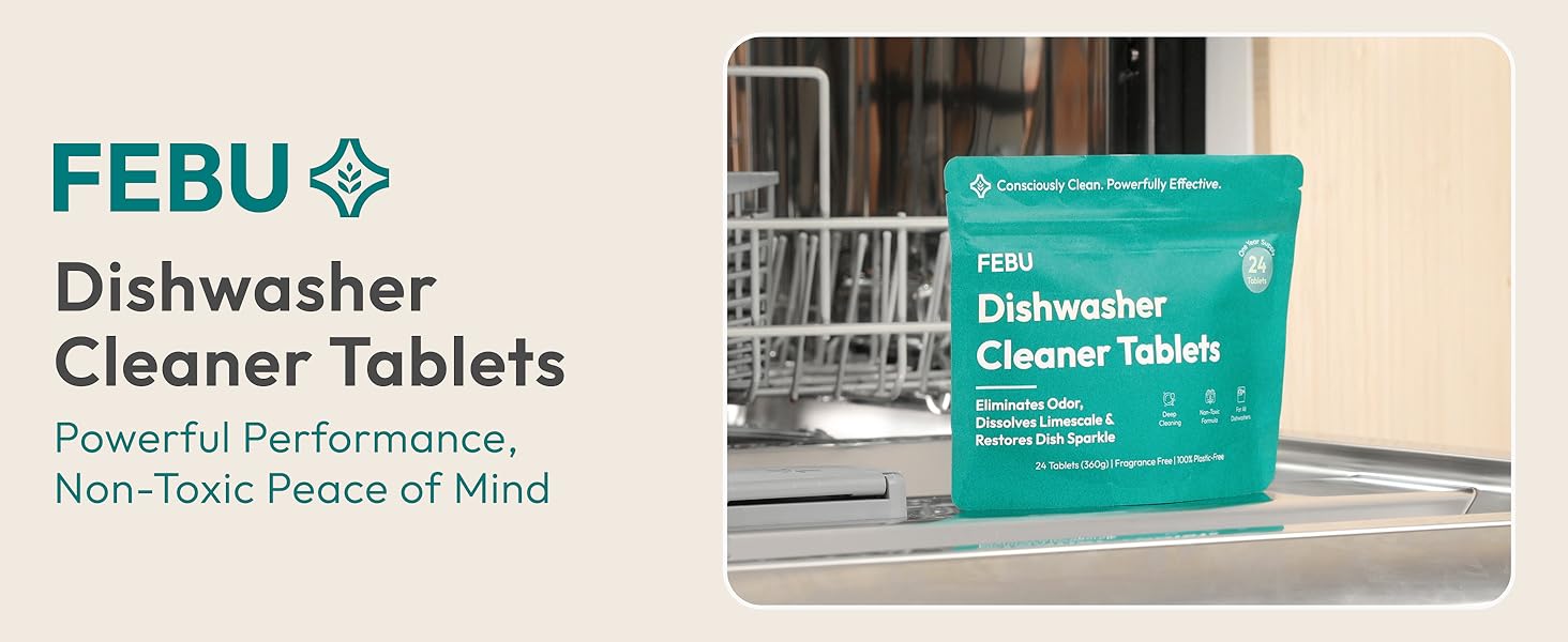 FEBU non-toxic dishwasher machine cleaner tablets