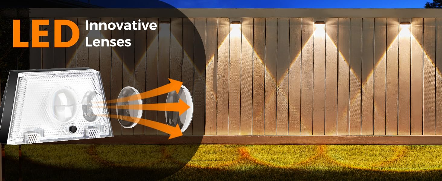 solar fence lights outdoor waterproof led