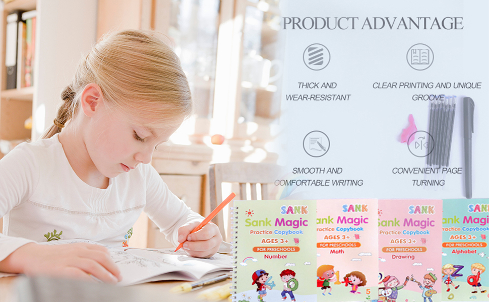 Magic practice book, Copybook set for practice, books for kids SPN-RECPP