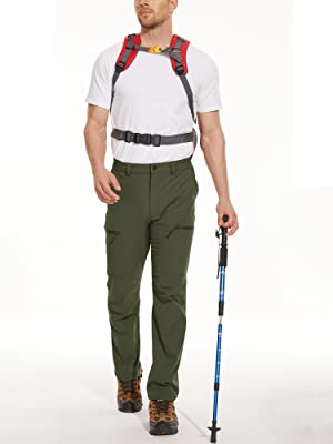 Men's Hiking Pants Water Resistant Ripstop Outdoor Pants Lightweight Quick Dry Fishing Work Pants