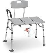 Careboda Tub Transfer Bench and Shower Chair for Bathtub, Adjustable Shower Bench and Bath Seat w...