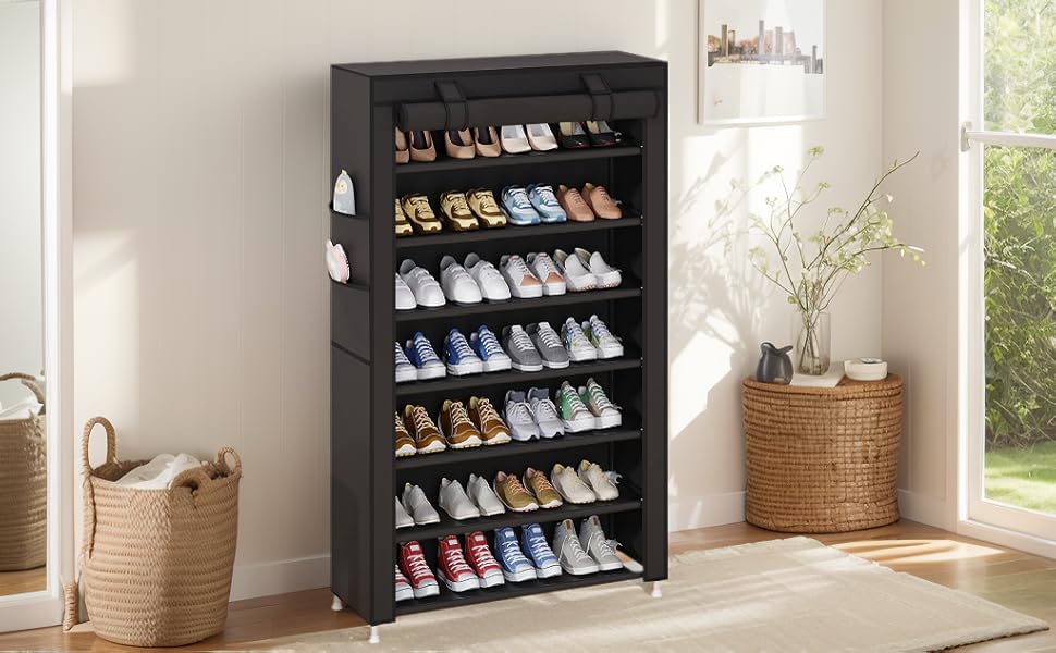 7 shoe rack black