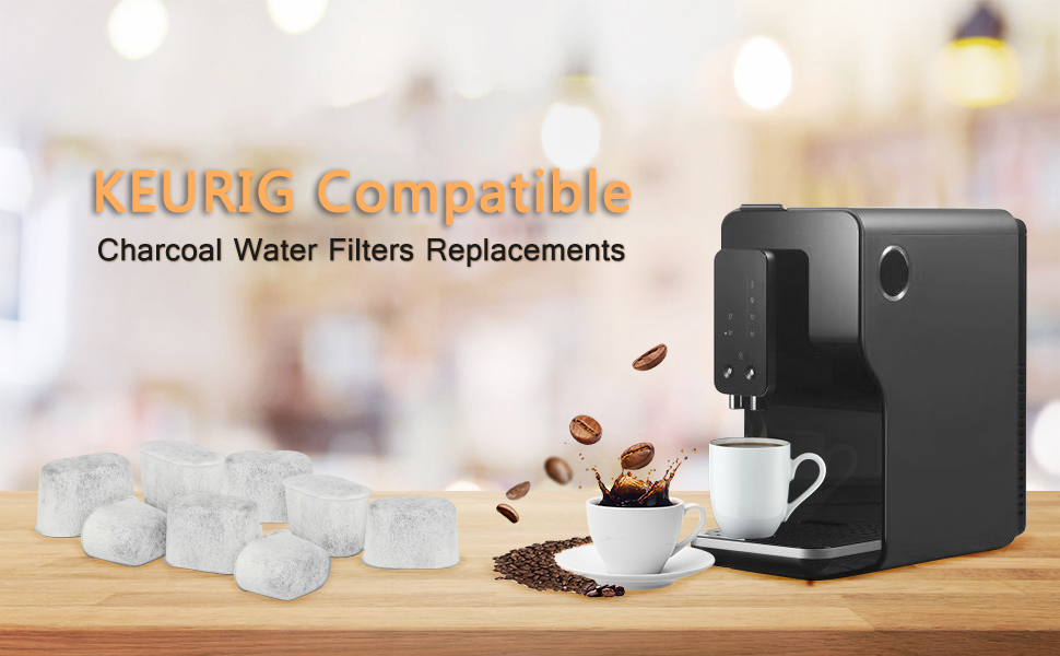 6 Pack Keurig Charcoal Water Filters Replacements Removes Chlorine