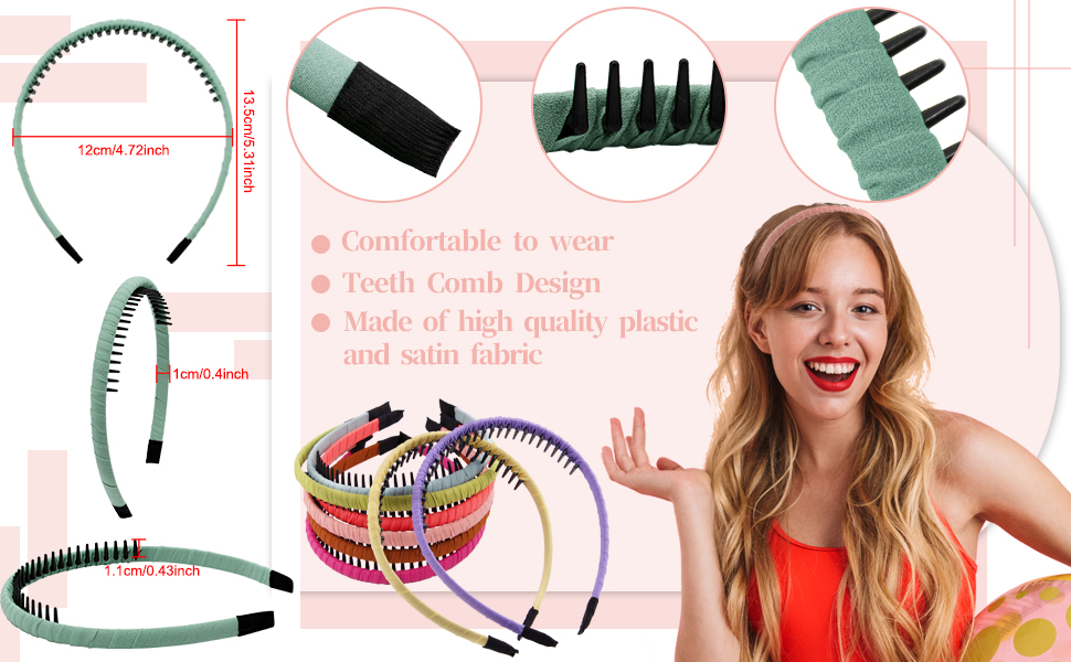 teeth headbands are made of high quality plastic and satin fabric, comfortable to wear