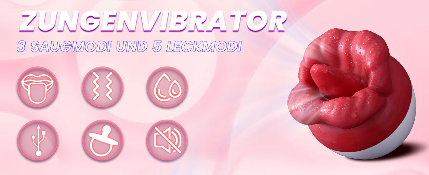 Vibration für Frauen Zunge Lecken mit 3 Vibrationsmodi
