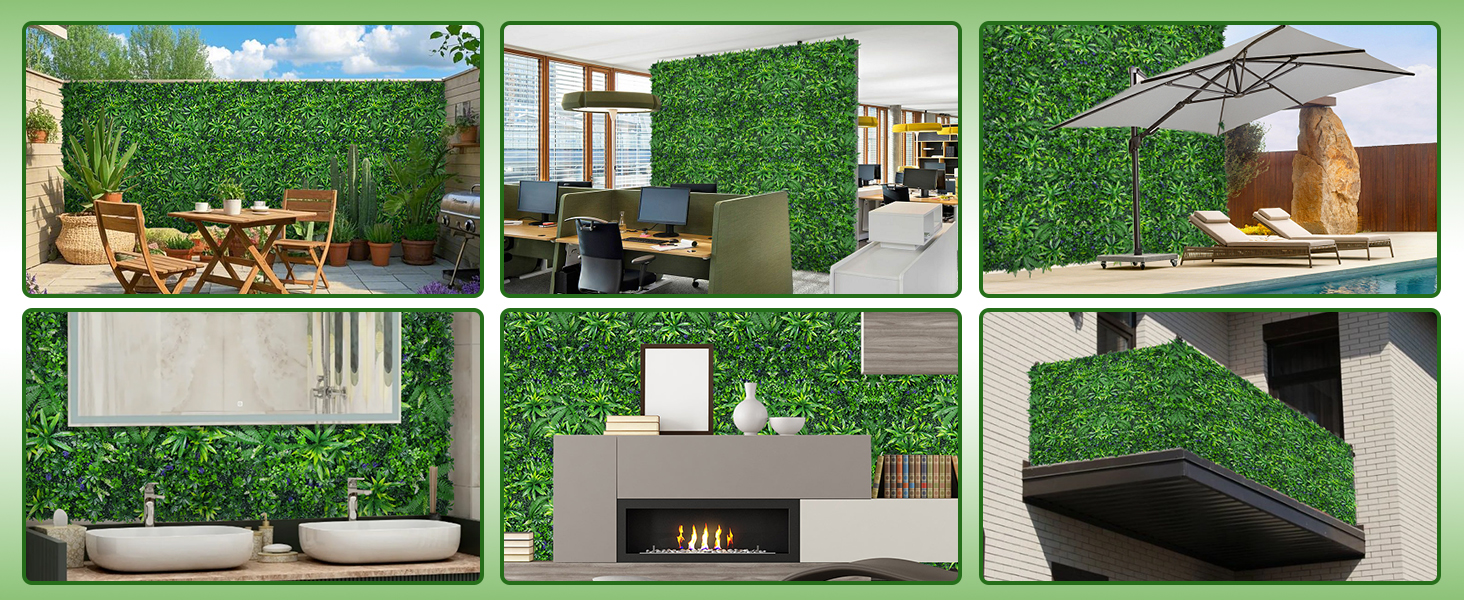 Privacy Screen fake plant artificial ferns for outdoorsArtificial Grass Wall BackdropGreenery Wall