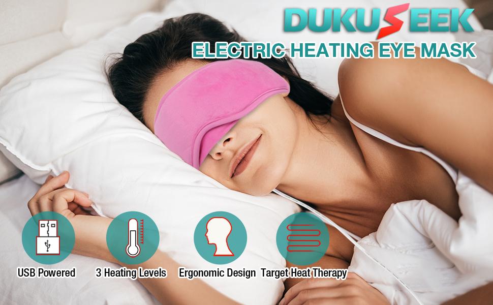 Heated Eye Mask, DUKUSEEK USB Electric Eye Mask for Dry