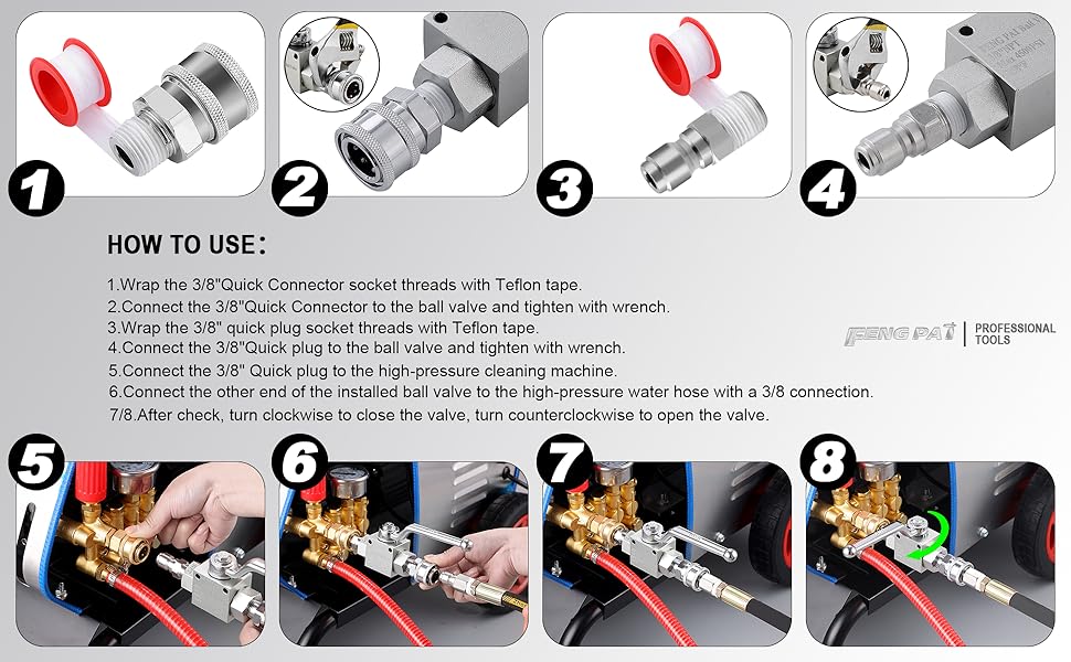 Pressure Washer Ball Valve Stainless Steel Ball Valve, 3/