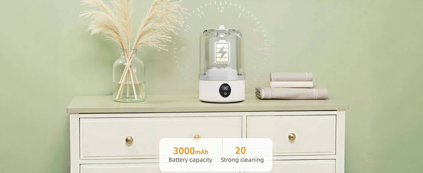 Portable Mini Washing Machine for Underwear, Socks, Baby Clothes – Rechargeable Cordless Compact Washer for Small Loads, Travel & Dorm Use – USB Charging Laundry Machine for Home, Apartment, RV 16 1