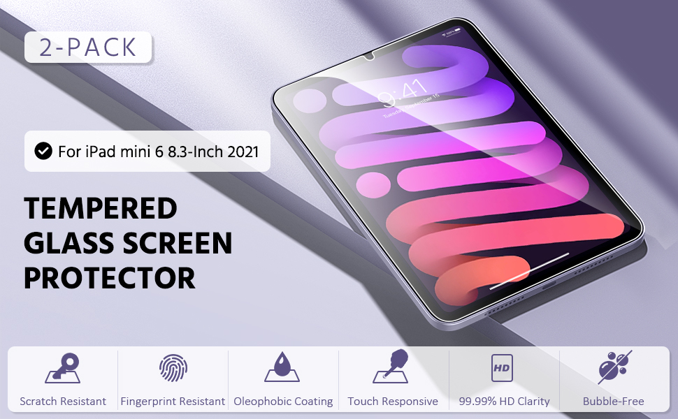 [2-Pack] Tempered Glass Screen Protector 