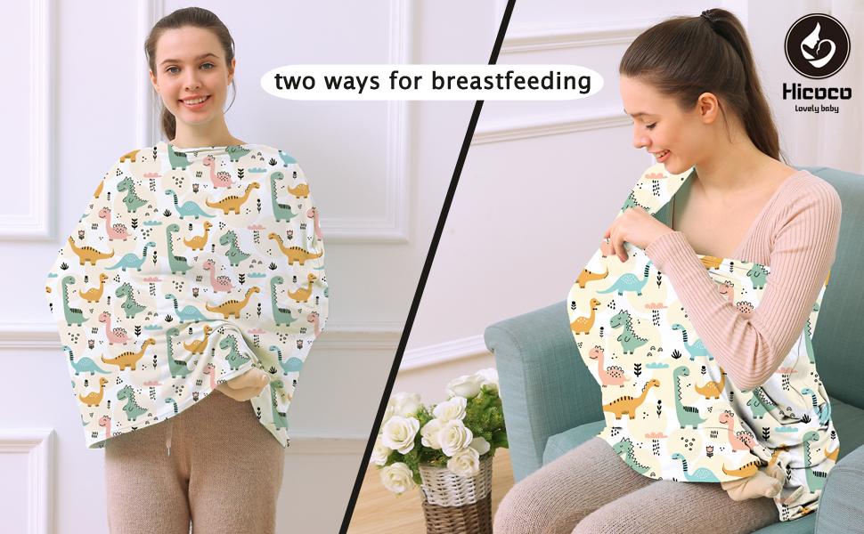 two ways for breastfeeding- colours dinosaur