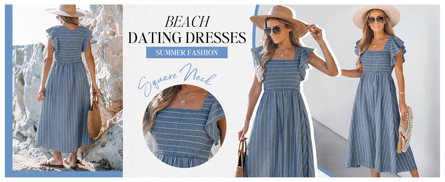 steel blue beach dating dress formal dress