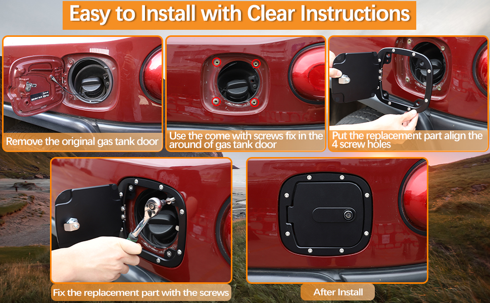 Fuel Filler Door Locking Gas Tank Cap Cover Compatible with