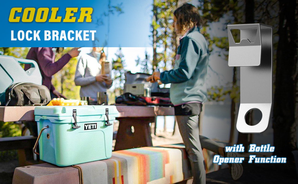 2 Packs Cooler Lock Bracket with Bottle Opener, Heavy Duty