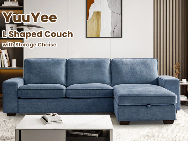 Amazon.com: YuuYee Chenille L Shaped Sectional Couches for