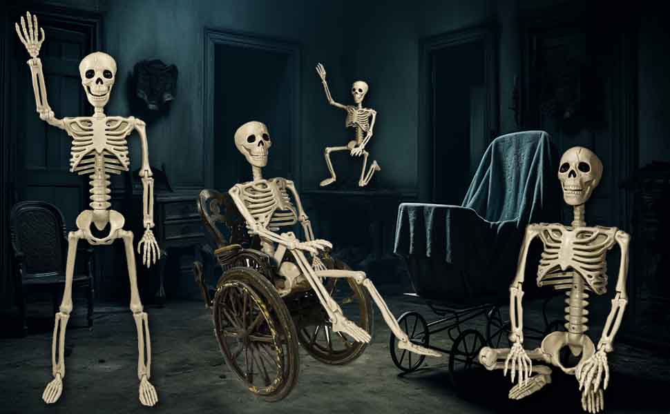 halloween skeleton,halloween skeleton decoration,posable skeleton
