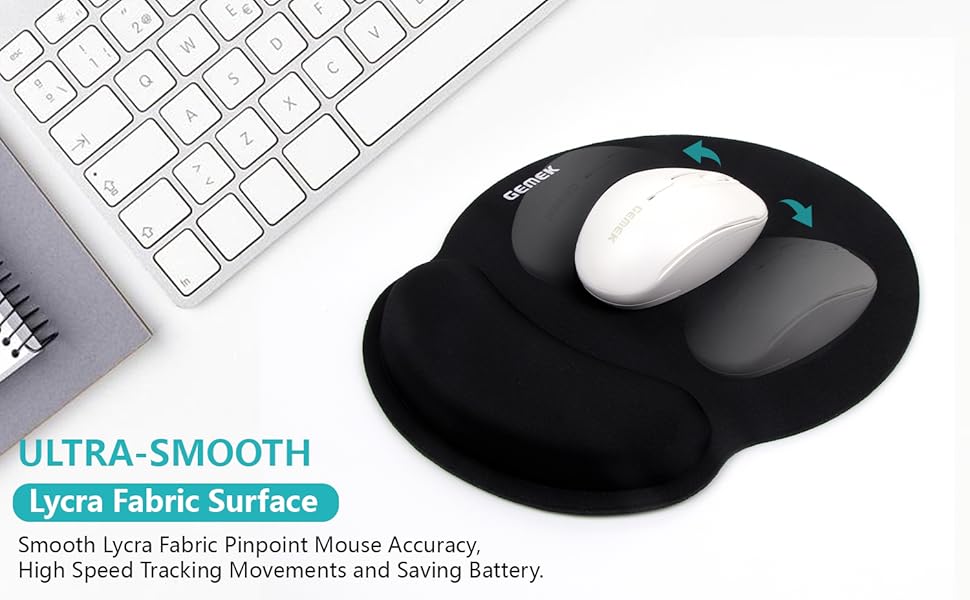 Mouse Pad with Wrist Support 2 Pack, GEMEK Ergonomic Memory Foam Gaming