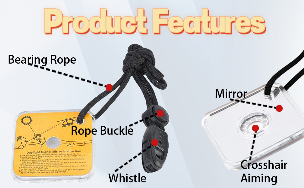 5pcs Emergency Survival Signal Mirror Outdoor Multifunctional Military Grade Survival Emergency