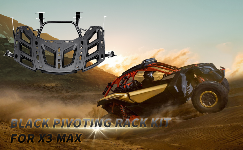 CPOWACE X3 Pivoting Rear Rack with Gas Strut, Spare Tire