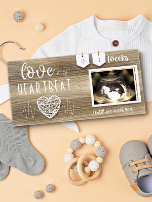 Love at First Heartbeat String Art LED Illuminated Sonogram Frame