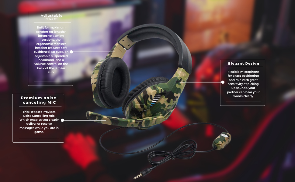 SPN-BFCC Premium Camouflage Headset with Flexible Mic