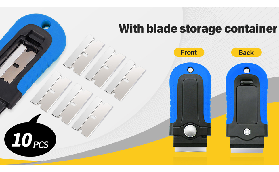 Gomake Locking Razor Blade Scraper with Safety Cap, Glass Cooktop