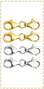 Double Lobster Clasp 925 Sterling Silver Necklace Clasp Necklace Clasps and Closures