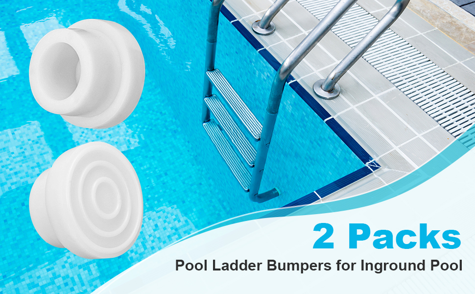 Pool Ladder Bumpers for Inground Pool, White Inside Plug