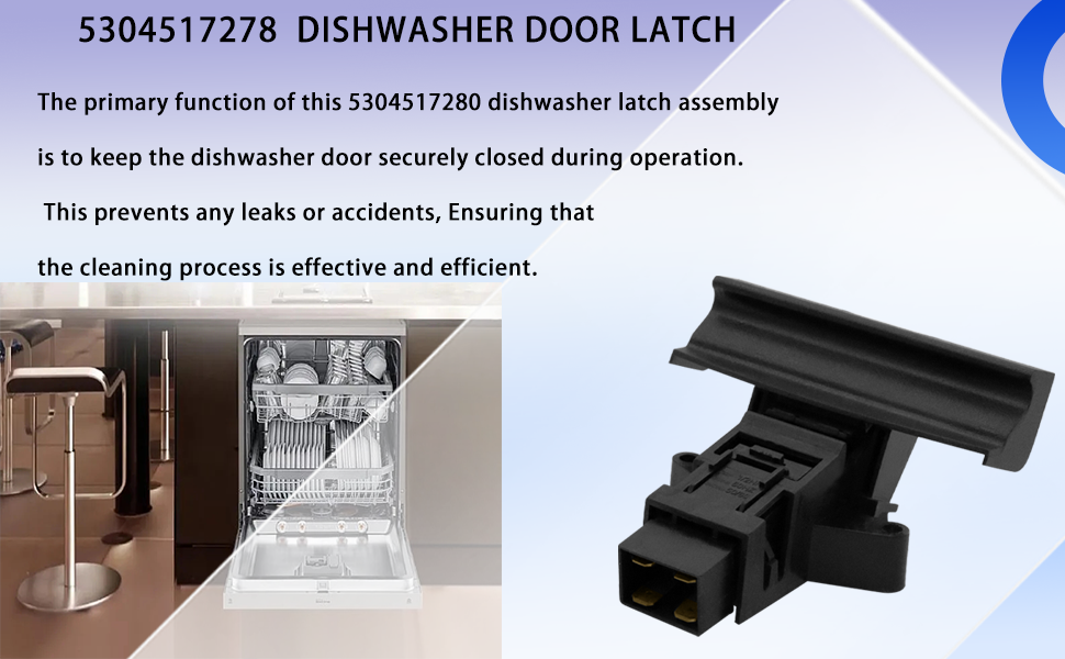 New Upgrade 5304517280 Dishwasher Door Latch Replace Latch Assembly 5304517278
