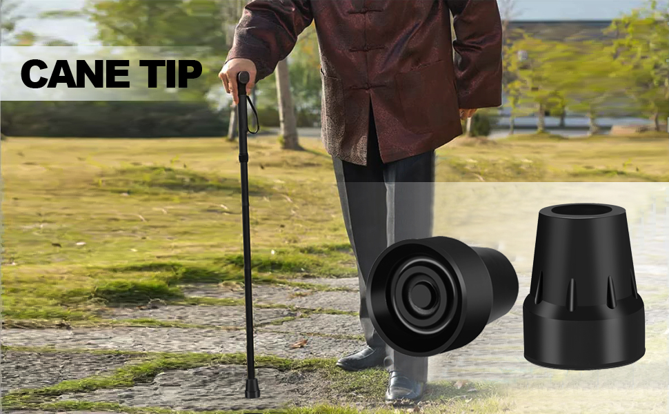 Cane Tips (Set of 2) Heavy Duty 7/8 Inch Replacement