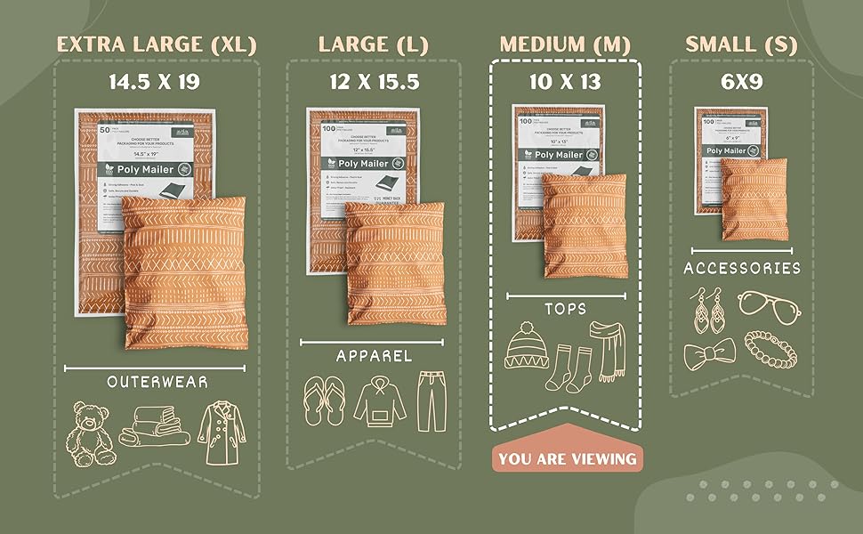 Poly Mailers 10x13 Inch 500 Pack Medium Shipping Bags
