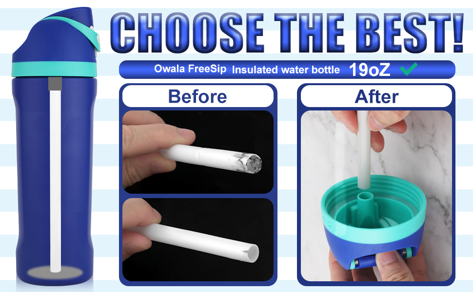 19 oz Replacement Straws for Owala FreeSip, 6PCS Reusable