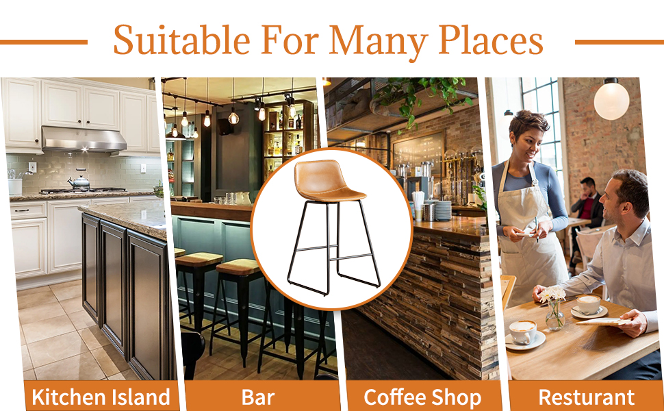 HeuGah Bar Height Bar Stools Set of 2, Barstools with Backs